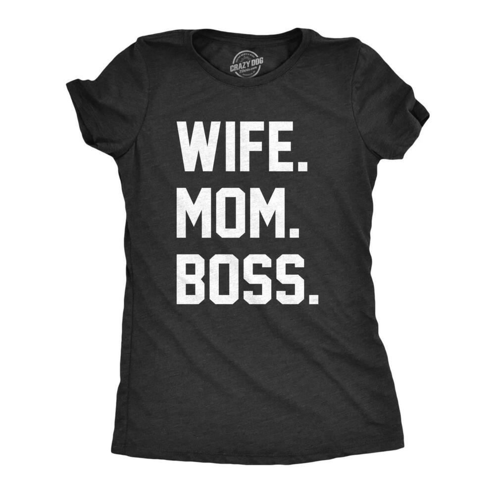 Wife. Mom. Boss. Short Sleeve Tee - Black